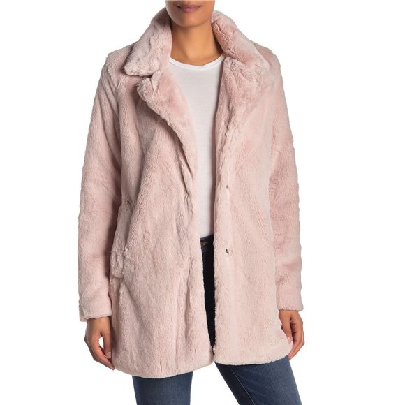 Lucky Brand Jackets & Blazers - NWT Lucky Brand Blush Missy Long Faux Fur Coat SzM